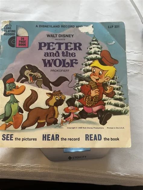 1968 Walt Disney Peter And The Wolf Read Along Book And Record 33 13