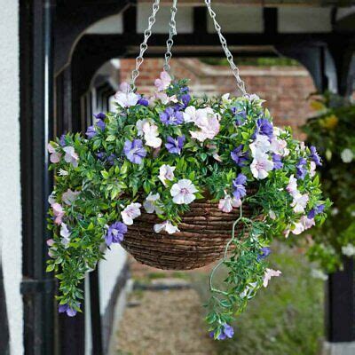 5 out of 5 stars. Petunia Artificial Flower Hanging Basket Indoor Outdoor Garden Ornament Decor 5050642007344 | eBay