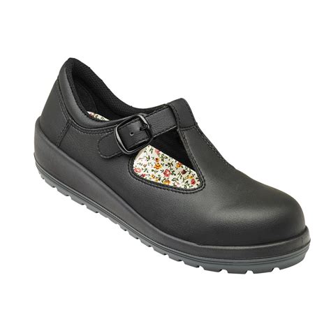 Protect feet from hazards at work with safety shoes for women. Parade Batina Ladies Buckle Fastened Microfiber Black ...