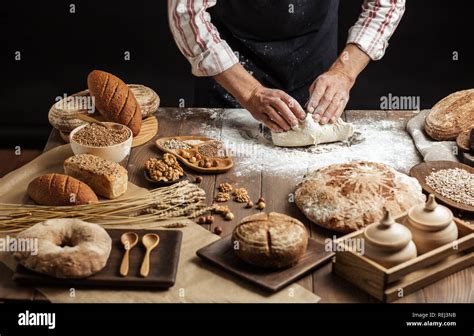 Hands Kneading Dough Flour High Resolution Stock Photography And Images