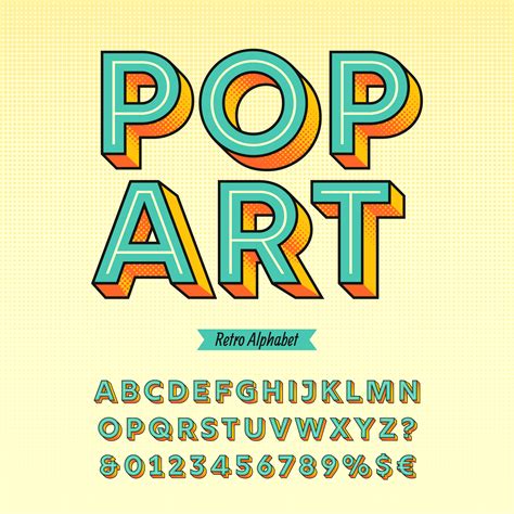 Retro Pop Art Alphabet Vector 364919 Vector Art At Vecteezy