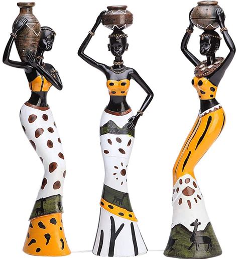 75 3 Pack African Sculpture Tribal Lady Figure In 2021 African