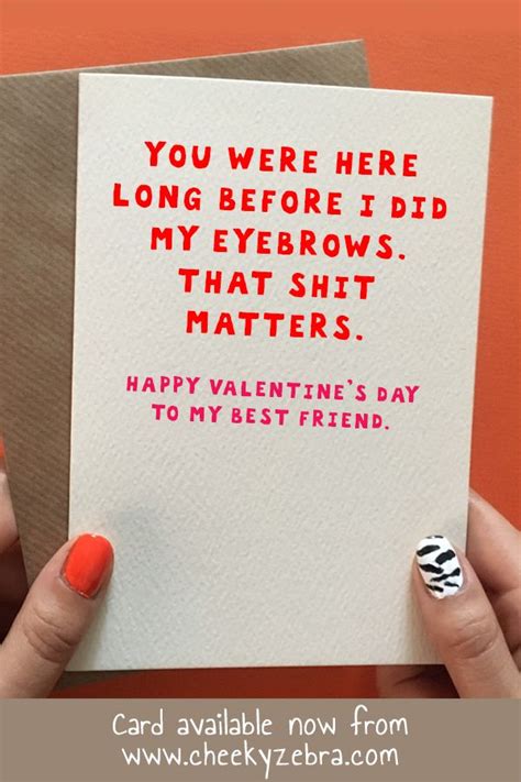 Eyebrows Funny Valentines Cards For Friends Friend Valentine Card