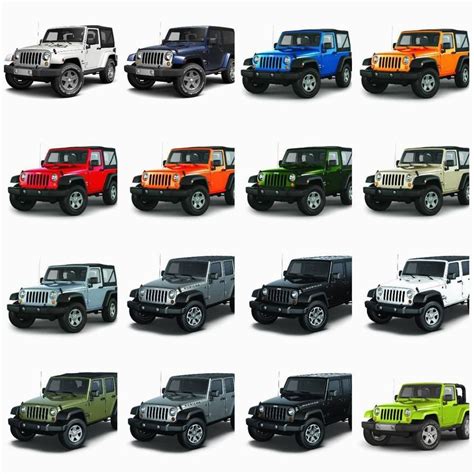 Color Chart 2022 Jeep Wrangler Colors