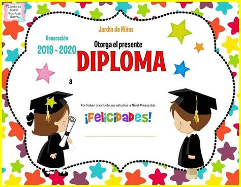 Diplomas De Preescolar Para Editar Gratis 663