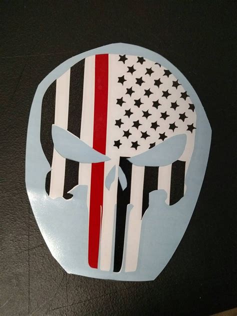 Thin Red Line American Punisher Firefighter Car Window Wall Etsy