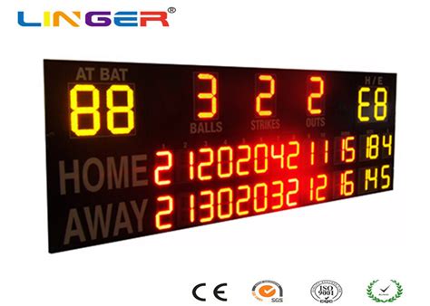 Outside Uv Protection 12 20 Inch Led Electronic Baseball Scoreboard