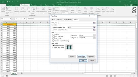 How To Repeat Row And Column Headers On Each Page In Excel Youtube