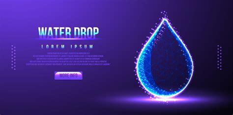 Water Drop Purity Low Poly Wireframe Vector Illustration 2118230