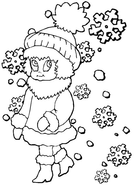 Girl1 Winter Coloring Pages Coloring Page And Book For Kids