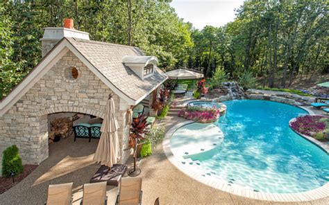 French Country European Style Home Traditional Pool Detroit By