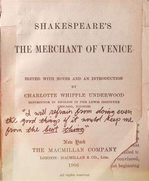 A Note From This Battered Old Books Previous Owner The Merchant Of