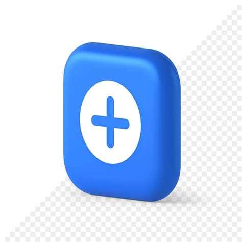 Premium Psd Plus Add Button Mathematical Addition Symbol 3d Realistic