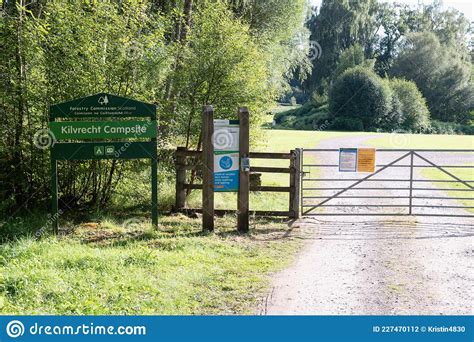 Entrance To Kilvrecht Campsite In Scotland Editorial Photography