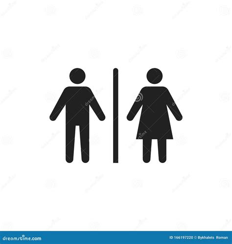 Afzonderlijk Symbool Van Het Pictogram Toilet Mannen En Vrouwenteken