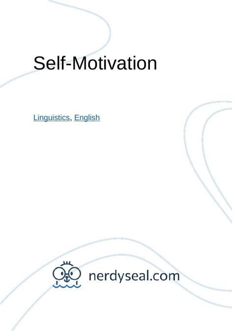 Self Motivation 547 Words Nerdyseal