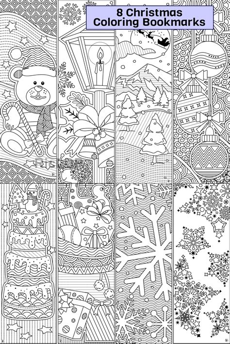 set   christmas coloring bookmarks ricldp artworks