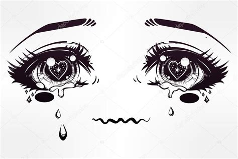Share the best gifs now >>>. Crying eyes in anime or manga style. — Stock Vector © Katja87 #127946260