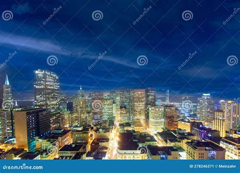 Scenic Aerial View To Skyline of San Francisco Stock Image - Image of