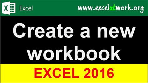 Create A New Workbook Learn Excel Fast Excel 2016 Youtube