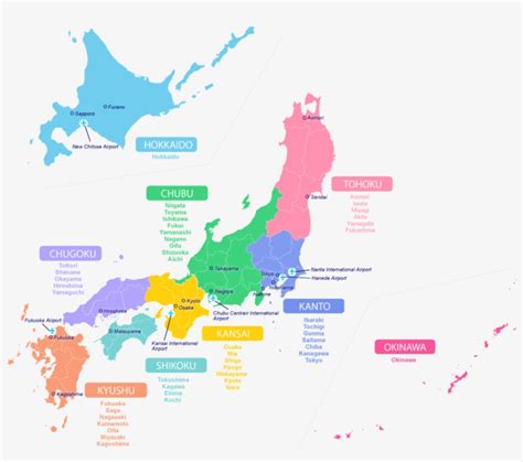 Japans Four Main Islands Map