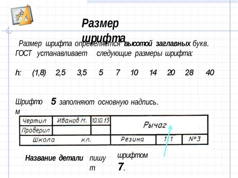 Размер шрифта на чертеже