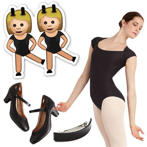 A Woman In Black Leotard And Heels With Stickers On Her Body