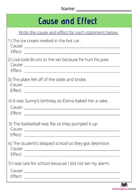 10 Free Cause And Effect Worksheets Pdf Eduworksheets Matching Worksheets Cause And Effect