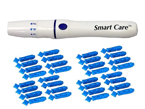 Smartcare Glucometer Blood Adjustable Lancet Pen Device With 100 Pieces