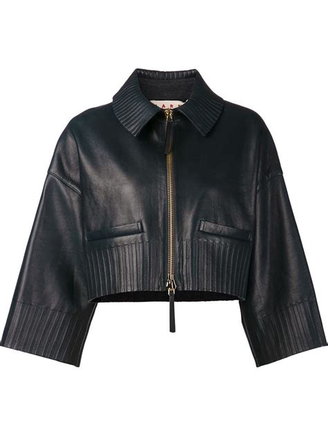 Shop Marni Cropped Jacket From Farfetch Crop Jacket Jackets Leather