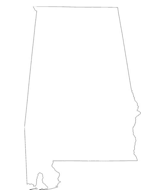 Alabama State Outline Map Free Download State Outline Alabama State