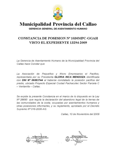 Municipalidad Provincia Del Callao Pdf Gobierno