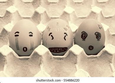Funny Face Eggs Arranged Carton Stock Photo 554886220 Shutterstock