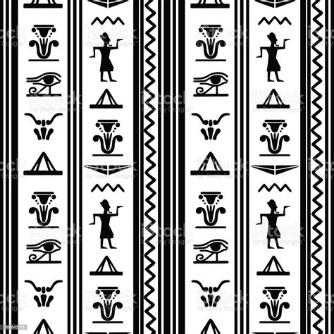 Egyptian Seamless Borders Pattern Stock Illustration Download Image