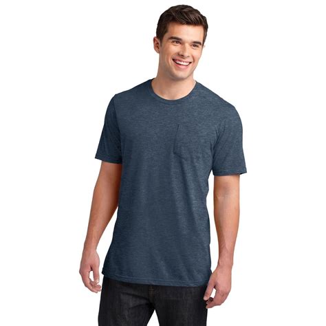 District DT6000P Young Mens Very Important Tee with Pocket - Heathered ...