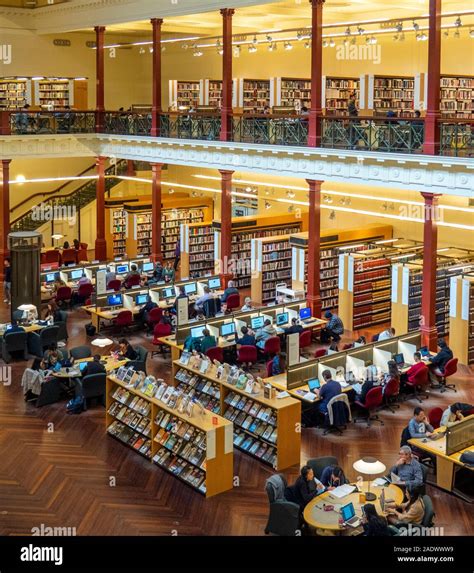 Students Studying In Redmond Barry Reading Room In State Library