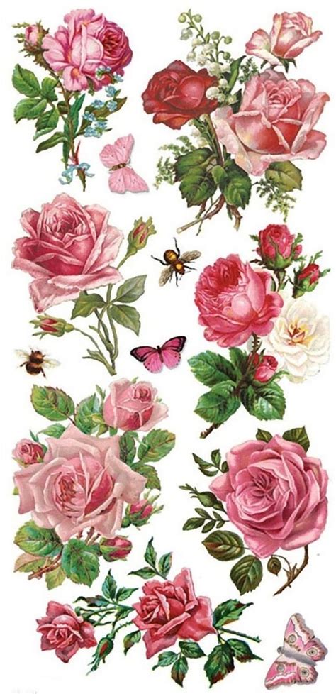 Laminas Decoupage O Transfer Flores Floral Stickers Decoupage Paper