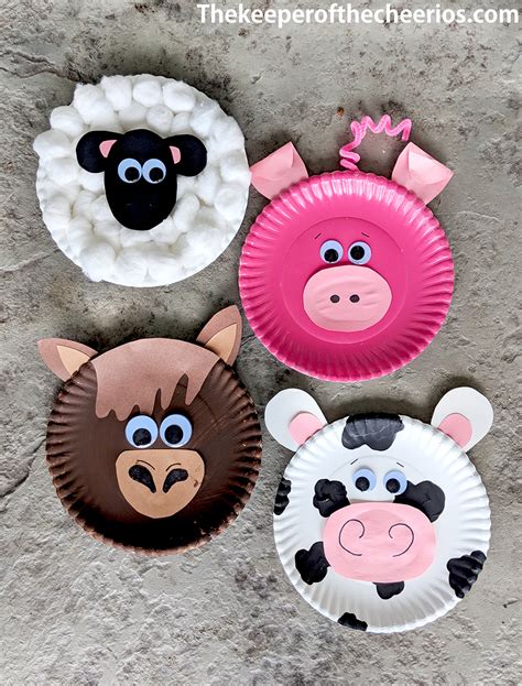 5 Paper Plate Crafts For Kids Animals Farm Theme