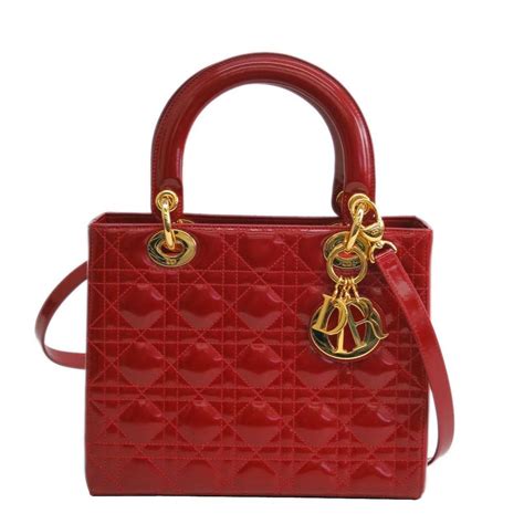 christian dior red quilted cannage lady dior satchel shoulder bag at 1stdibs