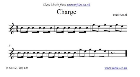 Charge A Military Bugle Call Used To Instruct Cavalry To Charge And