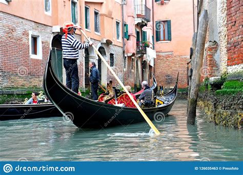 Gondola Sailing In Venice Italy Editorial Stock Photo Image Of