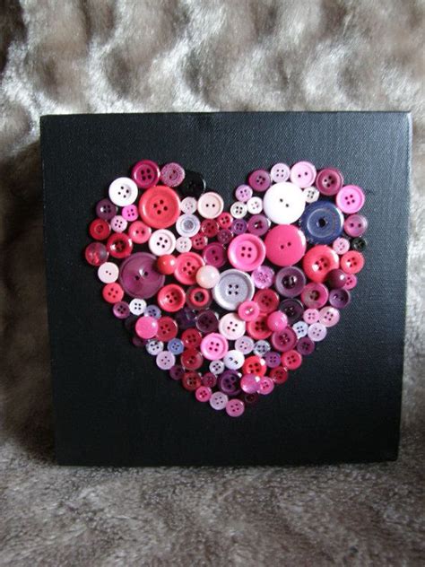 Button Art Button Canvas Button Heart Canvas By Cardsbyjane Button