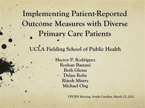 Ppt Implementing Patient Reported Outcome Measures With Diverse