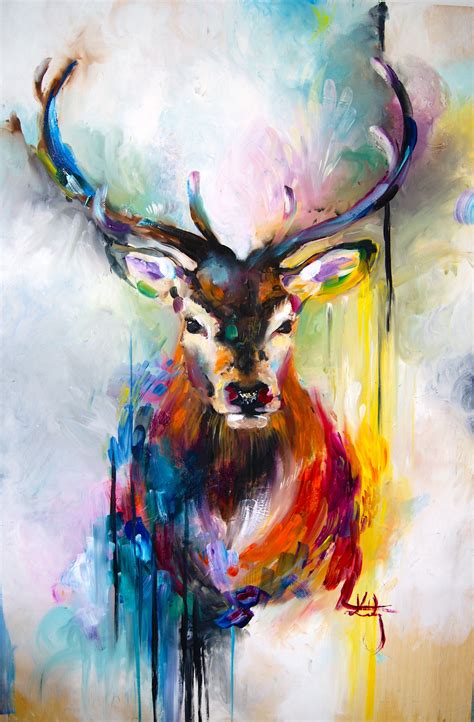 Katy Jade Dobson Art Stag Oil Painting Deer Painting Art Painting