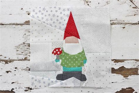 Forest Gnome Paper Pieced Pdf Quilt Block Pattern Etsy Quilt