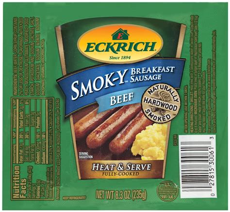 Eckrich Beef Smok Y Naturally Hardwood Smoked Breakfast Sausage Links