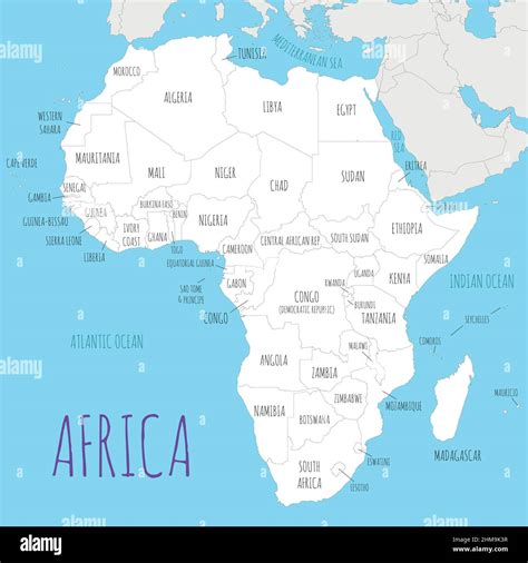 El mapa político de áfrica en color fotografías e imágenes de alta resolución Alamy