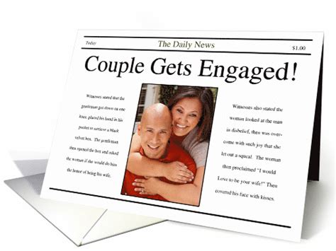 Maybe you would like to learn more about one of these? Engagement Announcement ~ Newspaper Style card (865197)