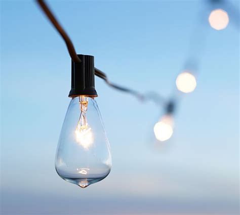 Edison's lamp would consist of a filament housed in a glass vacuum bulb. Edison Bulb String Lights | Pottery Barn