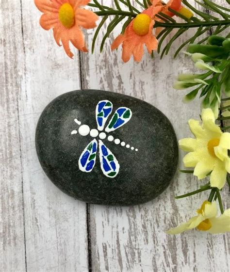 Dragonfly Painted Rock Easter T Valentines Day T Etsy